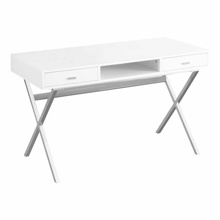 HOMEROOTS 29.25 in. Particle Board & Chrome Metal Computer Desk 333412